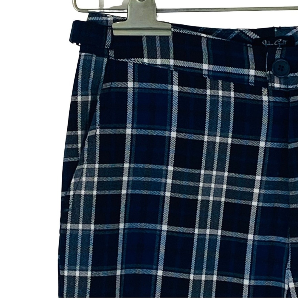 Brandy Melville Blue Black Plaid Pants High Waisted Wide Leg John Galt Academia‎ - Picture 3 of 10